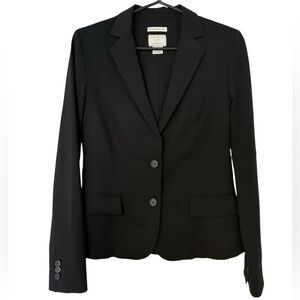 Club Monaco Black Italian Tropical Wool Tailored Blazer